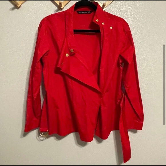 Zara Basic Red blouse - Picture 3 of 6